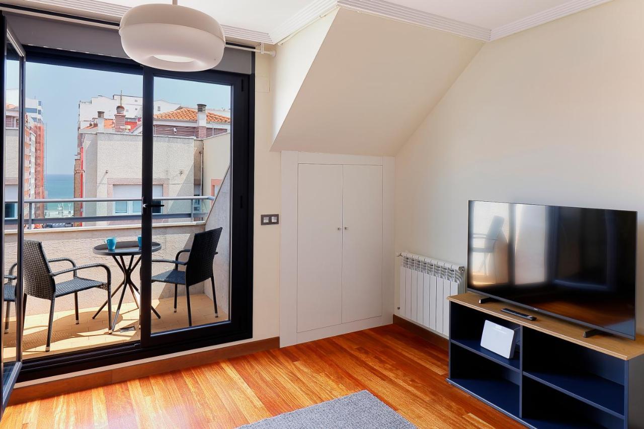 Atico Con Terraza, Vistas Al Mar Y Parking En Playa De S Lorenzo Хихон Экстерьер фото
